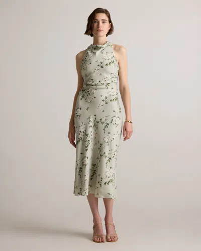 Quince Women's Washable Stretch Silk High Neck Midi Dress