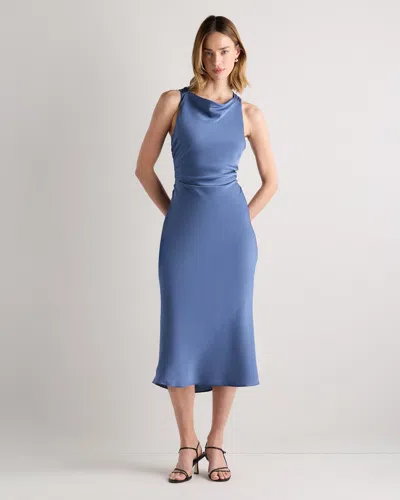 Quince Women's Washable Stretch Silk High Neck Midi Dress