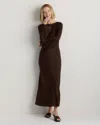 Quince Women's Washable Stretch Silk Long Sleeve Maxi Dress In Brown