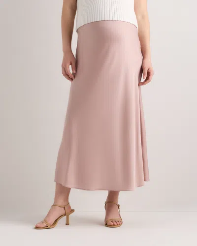 Quince Women's Washable Stretch Silk Maternity Skirt In Pink
