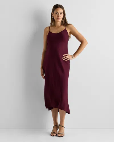 Quince Women's Washable Stretch Silk Maternity Slip Dress In Brown