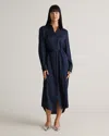 Quince Women's Washable Stretch Silk Maxi Shirt Dress In Navy
