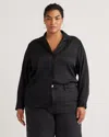 QUINCE WOMEN'S WASHABLE STRETCH SILK NOTCH COLLAR BLOUSE