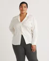 Quince Women's Washable Stretch Silk Notch Collar Blouse In Ivory
