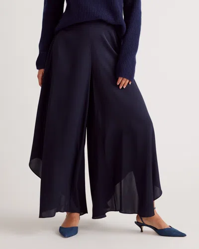 Quince Women's Washable Stretch Silk Palazzo Pants In Navy