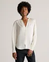 Quince Women's Washable Stretch Silk Peasant Blouse In Ivory
