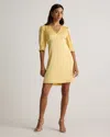 Quince Women's Washable Stretch Silk Puff Sleeve Mini Dress