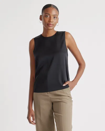 Quince Women's Washable Stretch Silk Shell Tank Top In Black