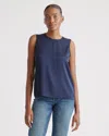 Quince Women's Washable Stretch Silk Shell Tank Top In Navy