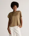 Quince Women's Washable Stretch Silk Split Hem T-shirt In Dogwood