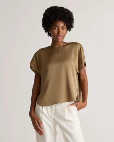 Quince Women's Washable Stretch Silk Split Hem T-shirt In Dogwood