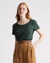 Quince Women's Washable Stretch Silk T-shirt In Forest Green