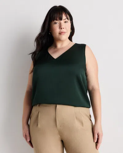 Quince Women's Washable Stretch Silk Tank Top In Green