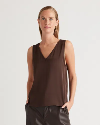 Quince Women's Washable Stretch Silk Tank Top In Hot Fudge