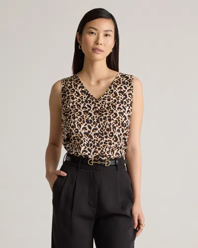 Quince Women's Washable Stretch Silk Tank Top In Leopard