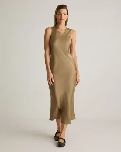 Quince Women's Washable Stretch Silk Tank Top Midi Dress