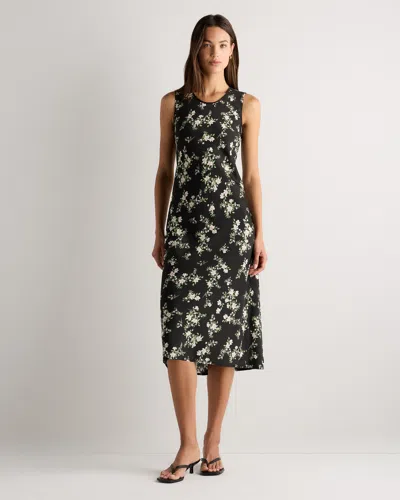 Quince Women's Washable Stretch Silk Tank Top Midi Dress