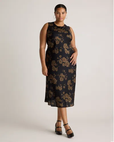 Quince Women's Washable Stretch Silk Tank Top Midi Dress In Caper Eclipse
