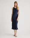 Quince Women's Washable Stretch Silk Tank Top Midi Dress In Navy