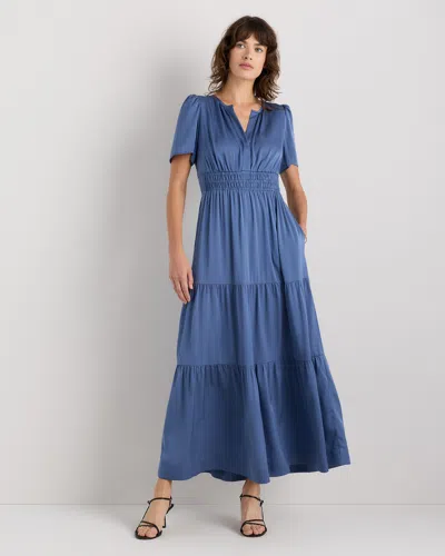 Quince Women's Washable Stretch Silk Tiered Maxi Dress