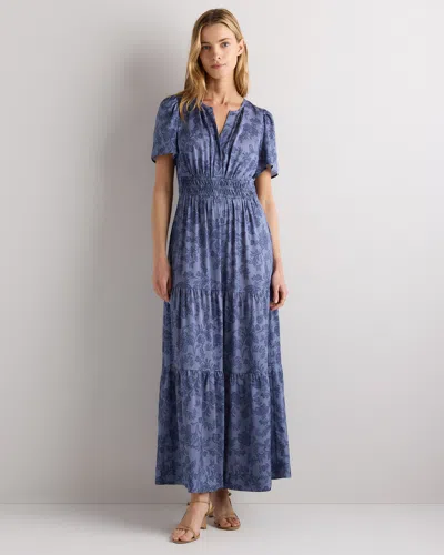 Quince Women's Washable Stretch Silk Tiered Maxi Dress