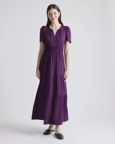 quince washable stretch silk tiered maxi dress Washable Stretch Silk Tiered Maxi Dress