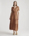 QUINCE WOMEN'S WASHABLE STRETCH SILK TIERED MAXI DRESS
