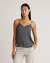 Quince Women's Washable Stretch Silk V-neck Cami In Lava Smoke