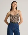 Quince Women's Washable Stretch Silk V-neck Cami In Leopard