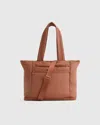 Quince Women's Water Repellent Puff Expandable Tote In Terracotta