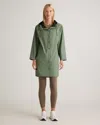 Quince Women's Waterproof Rubberized Long Rain Jacket In Pine Green