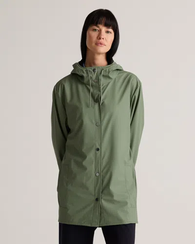 Quince Women's Waterproof Rubberized Rain Jacket In Pine Green