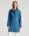 Quince Women's Weatherproof Long Rain Shell Jacket In Ink Blue