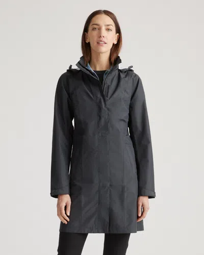 Quince Women's Weatherproof Long Rain Shell Jacket In Black