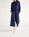 Quince Women's Wide Leg Fleece Sweatpants In Navy