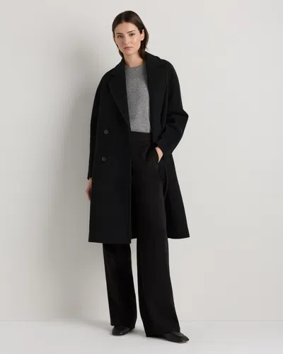 Quince Women's Wool Cashmere Double-breasted Slouch Coat In Black