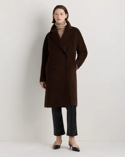 Quince Women's Wool Cashmere Double-breasted Slouch Coat In Brown
