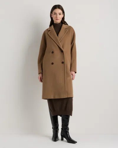 Quince Women's Wool Cashmere Double-breasted Slouch Coat In Brown