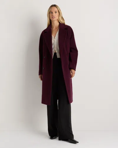 Quince Women's Wool Cashmere Double-breasted Slouch Coat In Burgundy