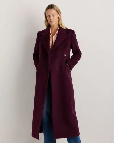 Quince Women's Wool Cashmere Tailored Coat In Burgundy