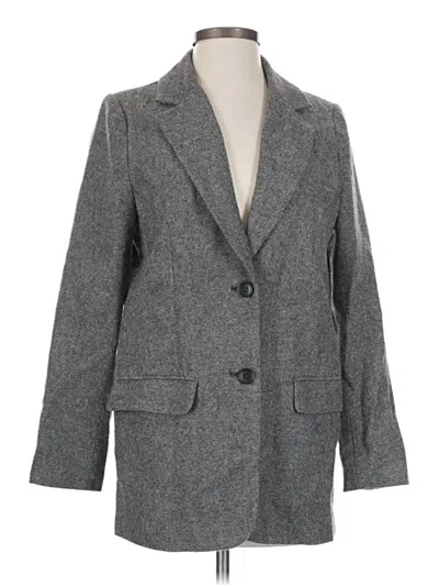 Pre-owned Quince Wool Blazer Jacket In Gray