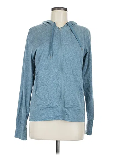 Pre-owned Quince Zip Up Hoodie In Blue