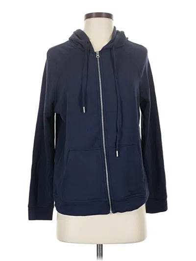 Pre-owned Quince Zip Up Hoodie In Blue