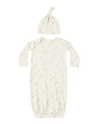 Quincy Mae Kids' Bamboo Baby Gown & Hat Set In Multi