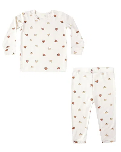 Quincy Mae Kids' Bamboo Pajama Set In White
