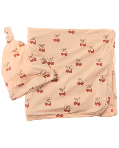 Quincy Mae Kids' Bamboo Swaddle & Knotted Hat In Brown