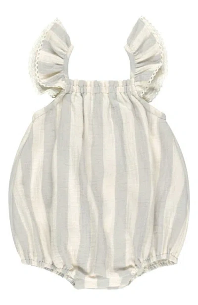 Quincy Mae Babies'  Bonnie Stripe Organic Cotton Romper In Sky