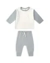 Quincy Mae Boys' Long Sleeved Raglan Tee & Pants Set - Baby In White