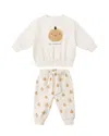 Quincy Mae Boys' Relaxed Fit Pumpkin Fleece Sweatshirt & Pants - Baby In Brown