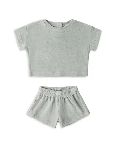 Quincy Mae Boys' Terry Tee & Shorts Set - Baby In Gray